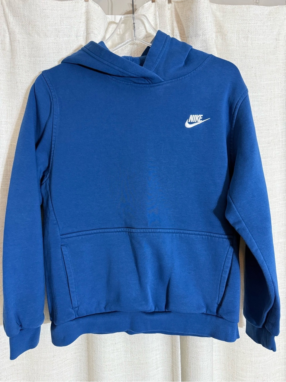 Nike Boys Royal Blue Hooded Pullover with White Swoosh